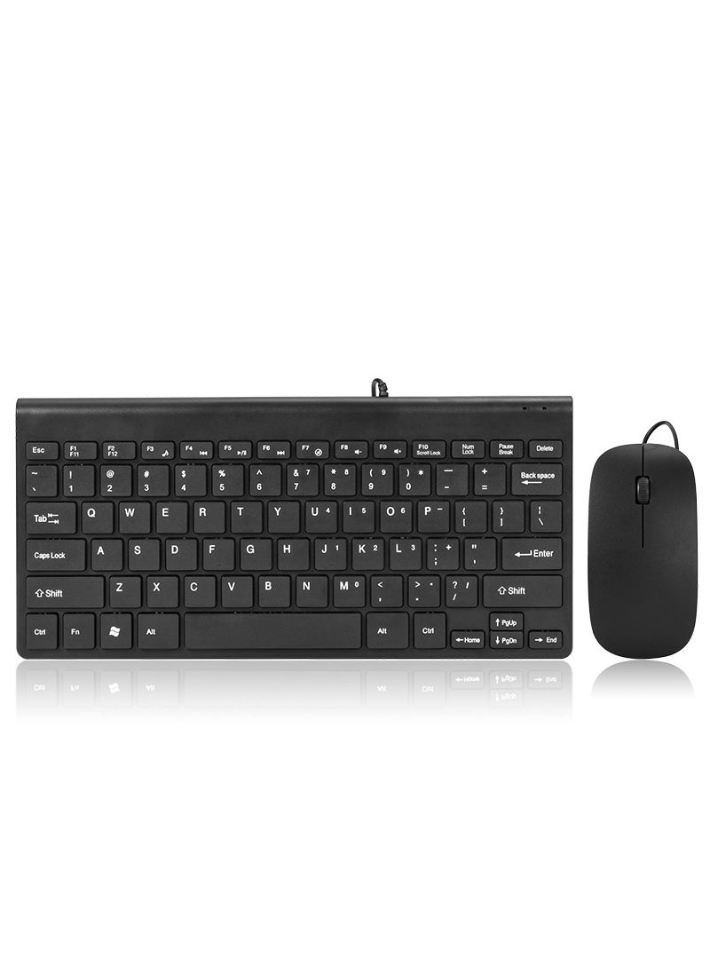 78-Key Mini Wired Keyboard Mouse ComboBlack MK100-mouse and keyboard set Black MK100-mouse and keyboard set