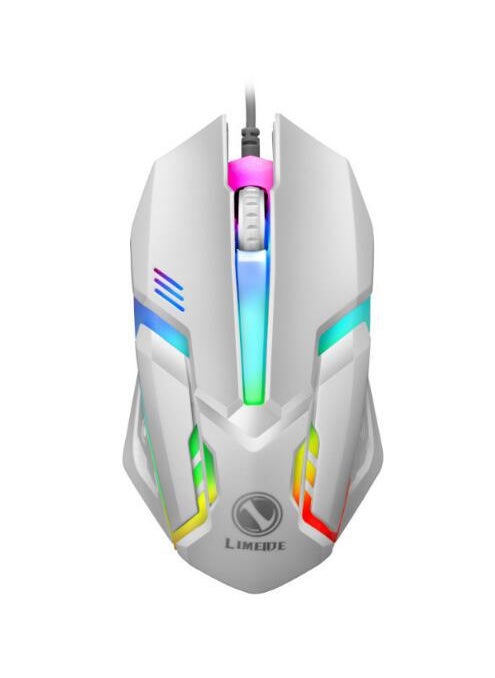 LIMEIDE Li magnesium upgraded GTX350 luminous keyboard mouse USB mechanical feel wired spherical keycap coverS1 White Mouse S1 White Mouse