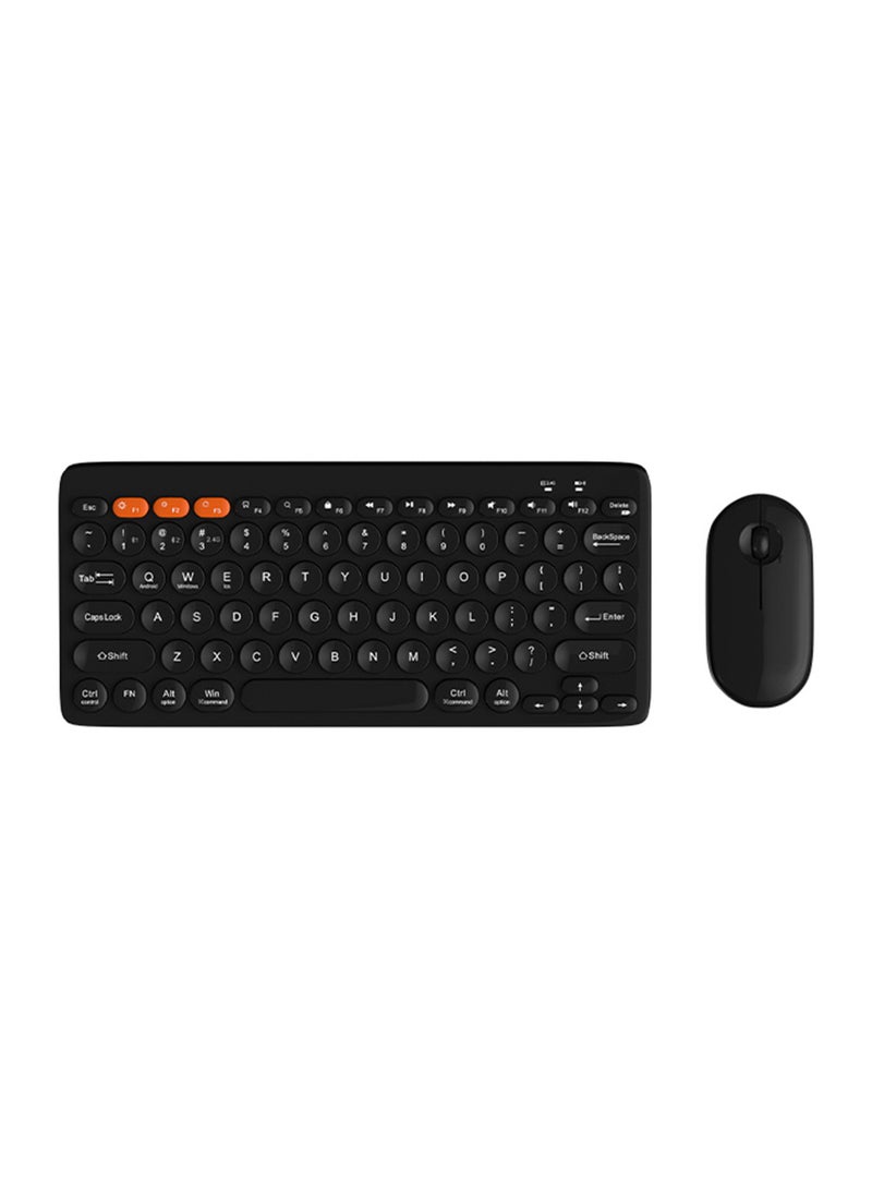 Chocolate Wireless Keyboard Mouse Combo, Silent Portable Office Black