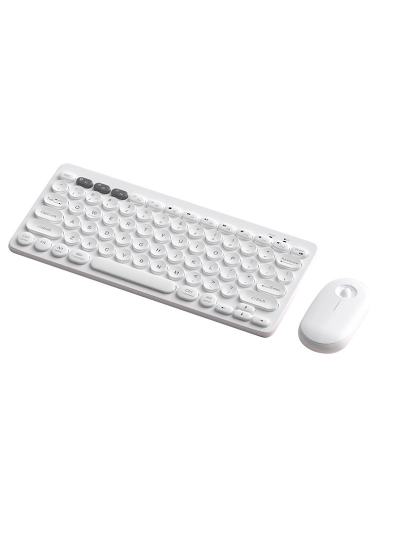 Chocolate Wireless Keyboard Mouse Combo, Silent Portable Office White