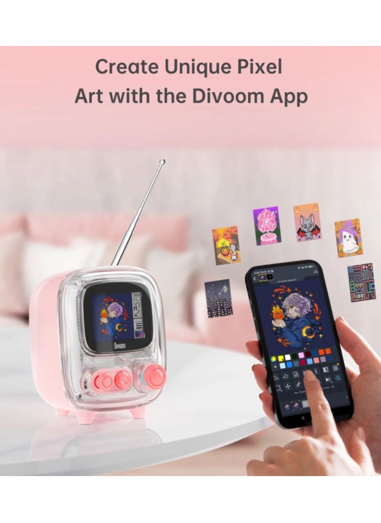 Divoom Tiivoo-2 Photo Album & Lyrics Speaker - PINK