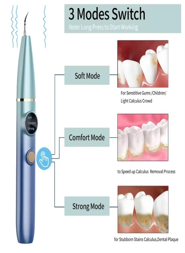 Visual intelligent ultrasonic teeth cleaner, removes tartar, coffee stains, tea stains, home use, portable teeth whitening device