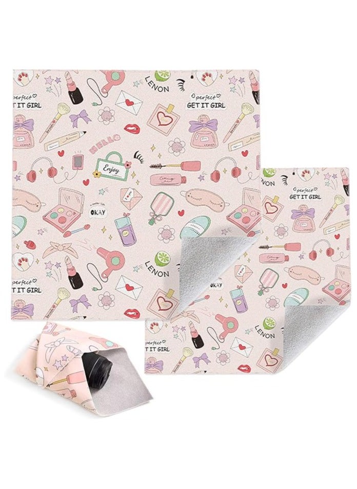 2 Pcs SelfAdhesive Magic Cloth Makeup Bag Open Lay Flat Makeup Bag Camera Lens Wrap Multi Purpose Magical Storage bag Tablet Computer Protection Bag(55cm,35cm)