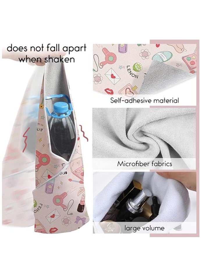 2 Pcs SelfAdhesive Magic Cloth Makeup Bag Open Lay Flat Makeup Bag Camera Lens Wrap Multi Purpose Magical Storage bag Tablet Computer Protection Bag(55cm,35cm)