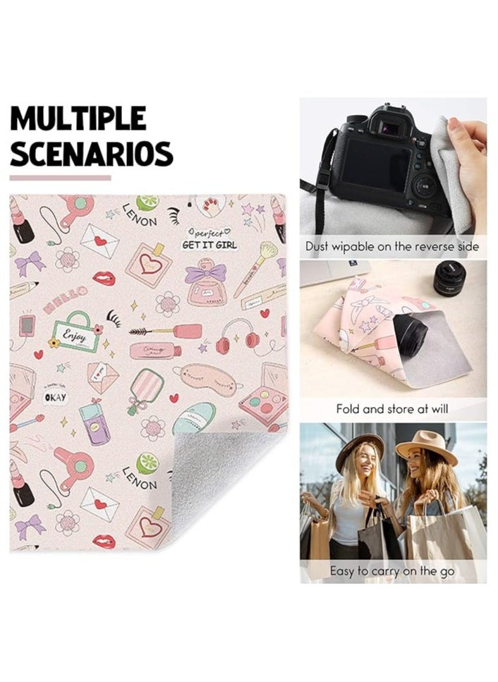 2 Pcs SelfAdhesive Magic Cloth Makeup Bag Open Lay Flat Makeup Bag Camera Lens Wrap Multi Purpose Magical Storage bag Tablet Computer Protection Bag(55cm,35cm)