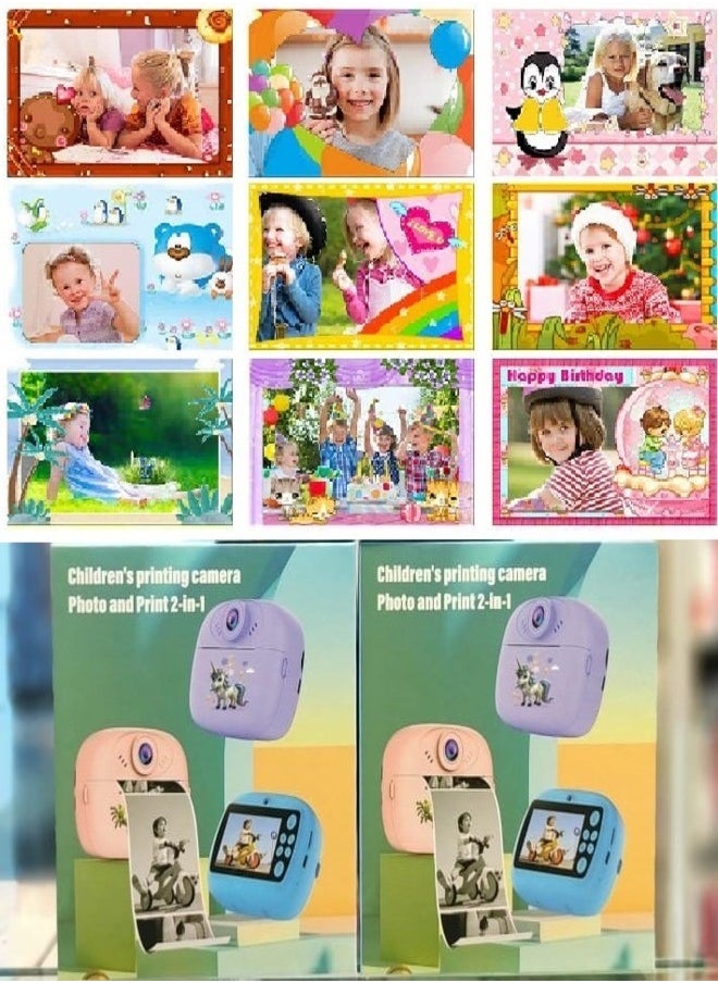 1- Pcs Children's printing camera Photo and Print 2-in-1