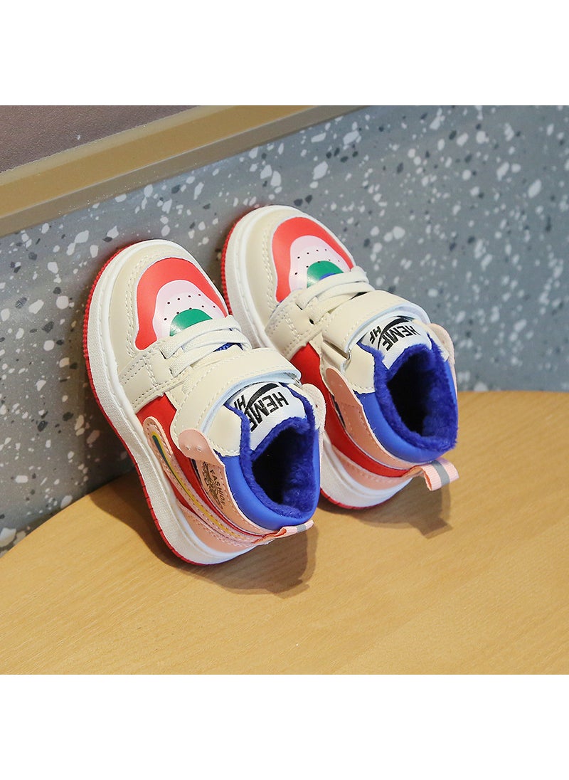 Kids Winter Plush Sneakers Non-Slip FashionC58 two cotton pink C58 two cotton pink