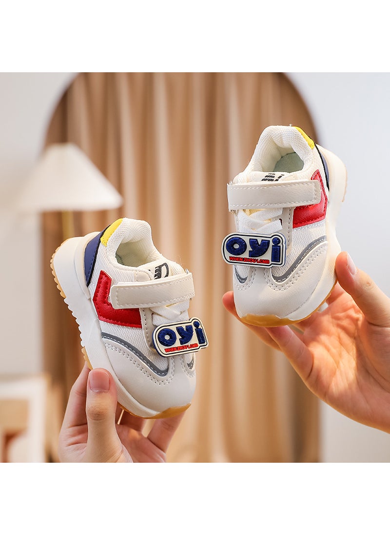 Soft Sole Baby Sneakers Colorblock Velcro Red
