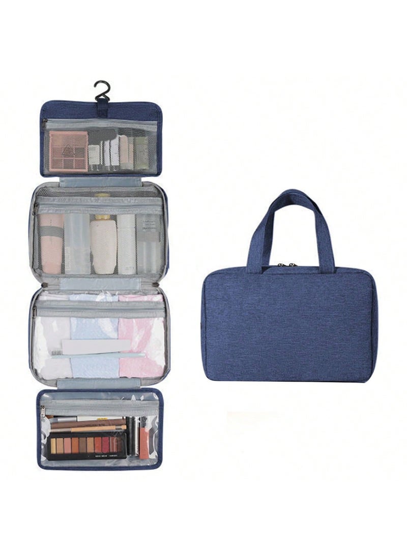 Waterproof Travel Cosmetic Bag Large Capacity Navy blue