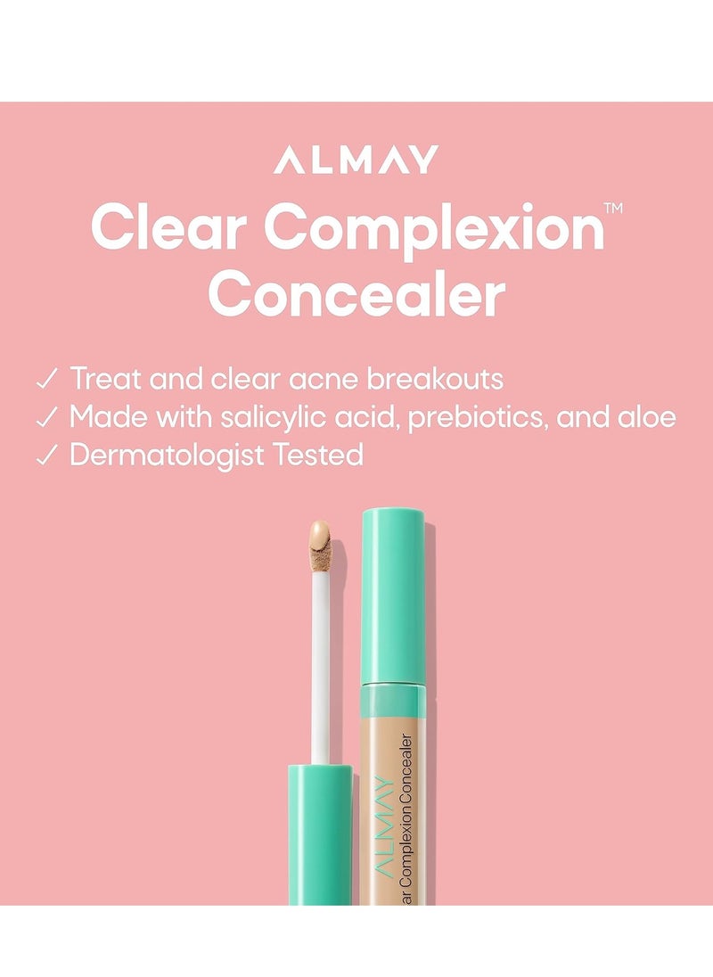 Almay Clear Complexion Acne Spot Treatment Concealer with Salicylic Acid - Lightweight, Hypoallergenic, for Sensitive Skin