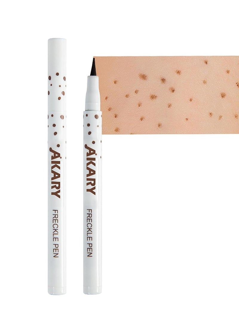 AKARY Freckle Pen Professional Lifelike Face Concealer Point Out Natural Waterproof Longlasting Soft Artificial Freckles Fine Makeup Freckle Pen Life Face Decoration (#02 Natural coffee)