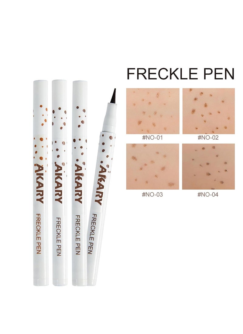 AKARY Freckle Pen Professional Lifelike Face Concealer Point Out Natural Waterproof Longlasting Soft Artificial Freckles Fine Makeup Freckle Pen Life Face Decoration (#02 Natural coffee)