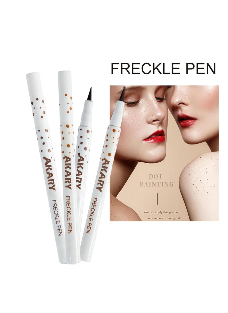 AKARY Freckle Pen Professional Lifelike Face Concealer Point Out Natural Waterproof Longlasting Soft Artificial Freckles Fine Makeup Freckle Pen Life Face Decoration (#02 Natural coffee)