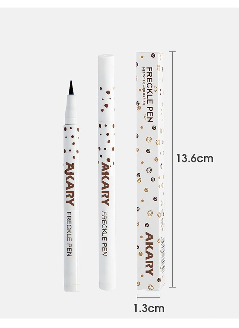 AKARY Freckle Pen Professional Lifelike Face Concealer Point Out Natural Waterproof Longlasting Soft Artificial Freckles Fine Makeup Freckle Pen Life Face Decoration (#02 Natural coffee)