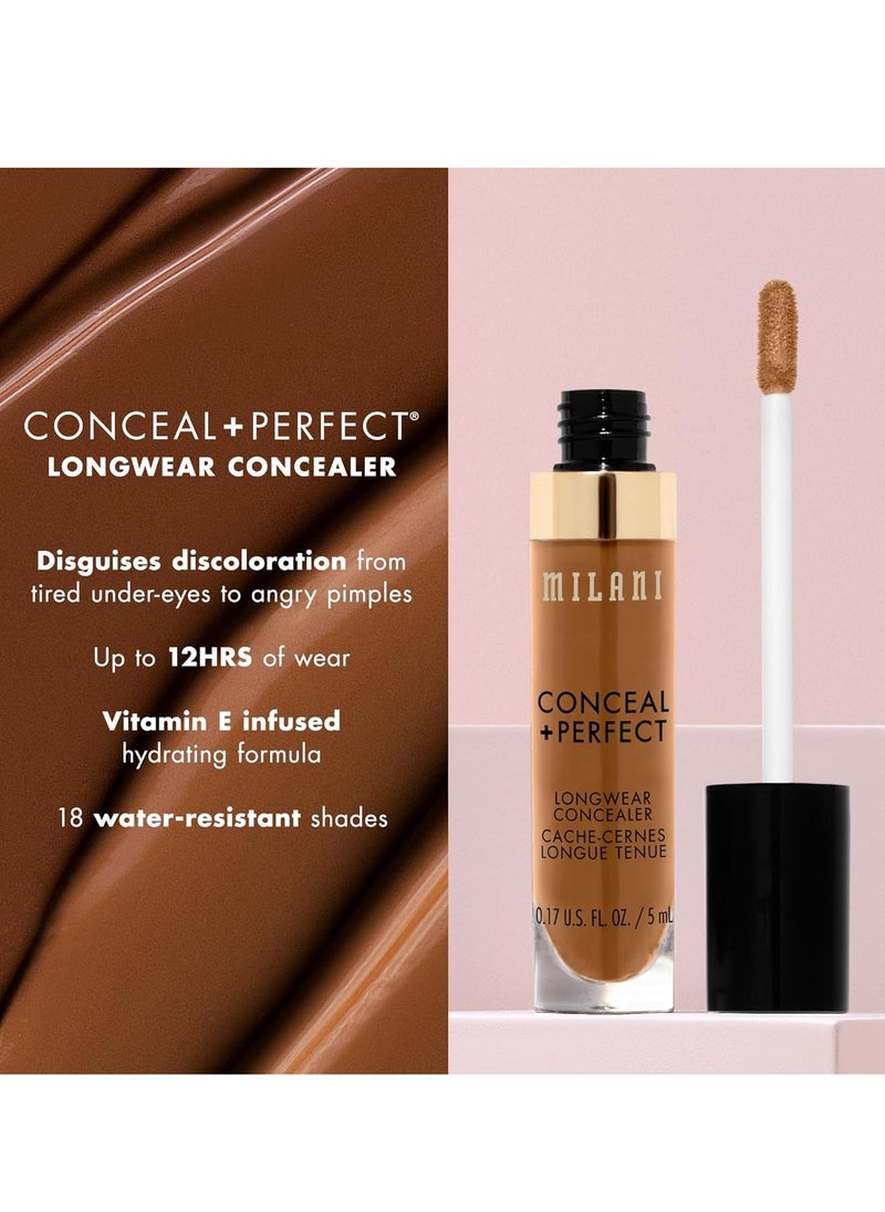 Milani Conceal + Perfect Longwear Concealer - Light Beige (0.17 Fl. Oz.) Vegan, Cruelty-Free Liquid Concealer - Cover Dark Circles, Blemishes & Skin Imperfections for Long-Lasting Wear