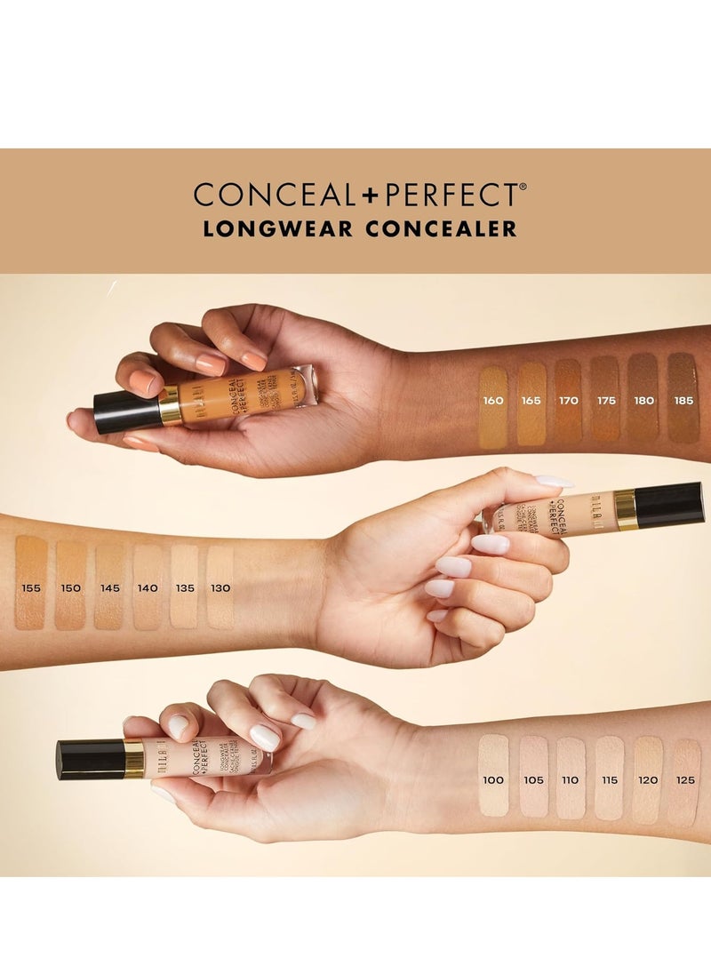 Milani Conceal + Perfect Longwear Concealer - Light Beige (0.17 Fl. Oz.) Vegan, Cruelty-Free Liquid Concealer - Cover Dark Circles, Blemishes & Skin Imperfections for Long-Lasting Wear