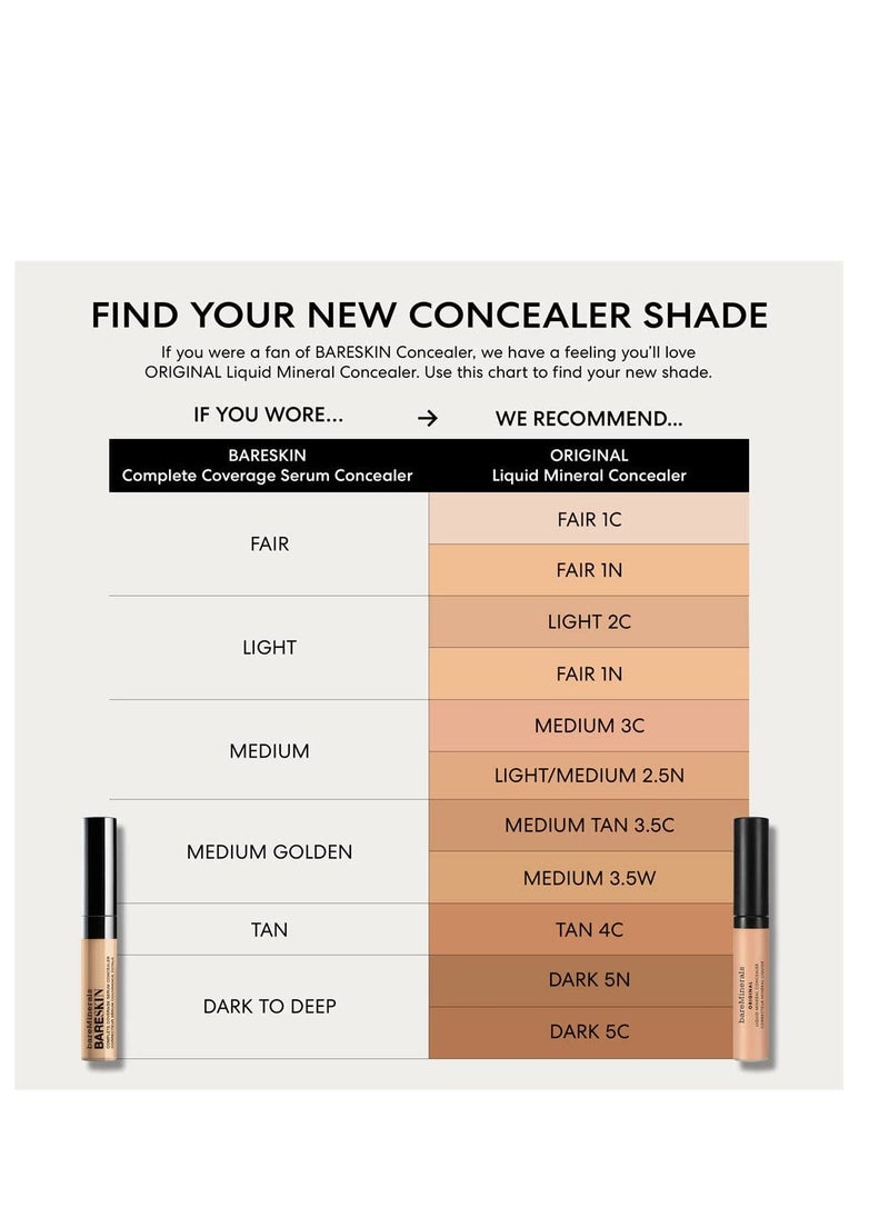 bareMinerals Original Liquid Mineral Concealer, Brightening Dark Circle Eye Concealer, Reduces Look of Fine Lines, Buildable Coverage, Vegan