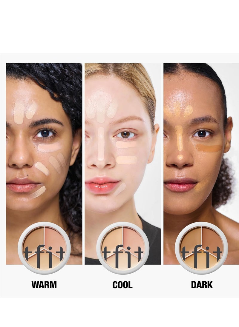 Cover Up Pro Concealer Palette - 3-in-1 Full Coverage Color Correcting Cream (Hydrating, 01 Neutral, 0.52 Oz) for Dark Circles, Spots, Puffiness - High Coverage Eye Corrector for All Skin Tones