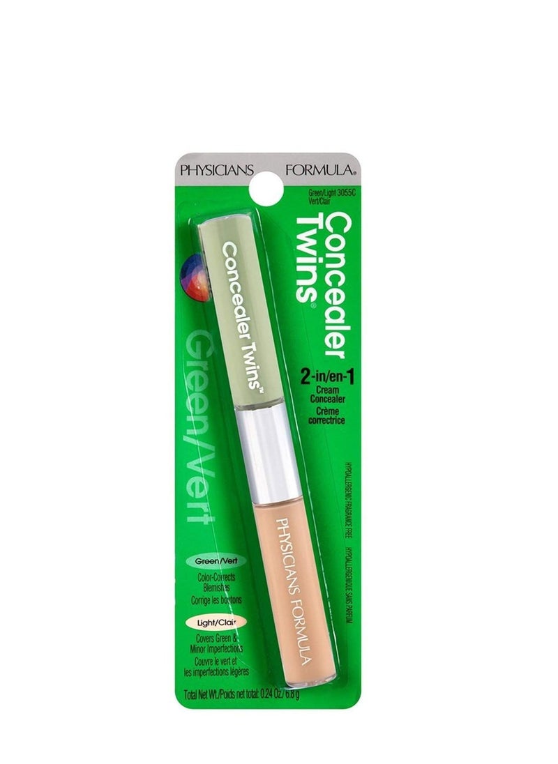 Physicians Formula Cream Dual-Ended Concealer Stick Green/Light, Neutralizing, Dark Circles, Scars, Blemishes, Eyes