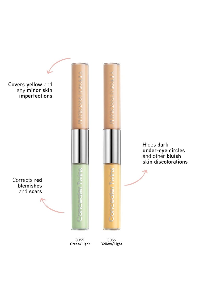 Physicians Formula Cream Dual-Ended Concealer Stick Green/Light, Neutralizing, Dark Circles, Scars, Blemishes, Eyes