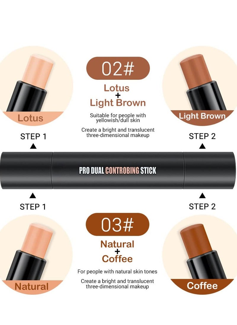 evpct 4 Colors Contour Stick Makeup Set Concealer Stick Cream Contouring Contour Palette Makeup Kit for Beginners Nose Bronzer Stick Liquid Contour Face Highlighter Makeup contorno maquillaje 02+03