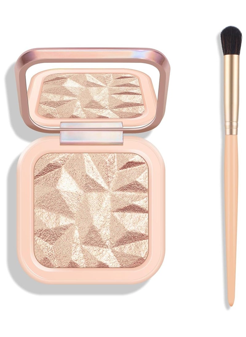 KYDA Face Highlighter Palette, High Glossy Face Illuminator Palette, Narutal Glow Finish, Pearl Shimmer Smooth Baked Powder, Lasting Sparkling Highlighter Makeup-SUN GLOW