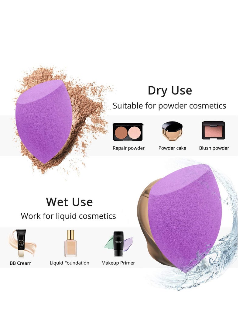 Makeup Sponge, 10 Pcs Latex free and Vegan Beauty Sponge, Flawless for Cream, Liquid Foundation  Powder Application, Professional Beauty Makeup Set for Dry  Wet Use Purple  Black