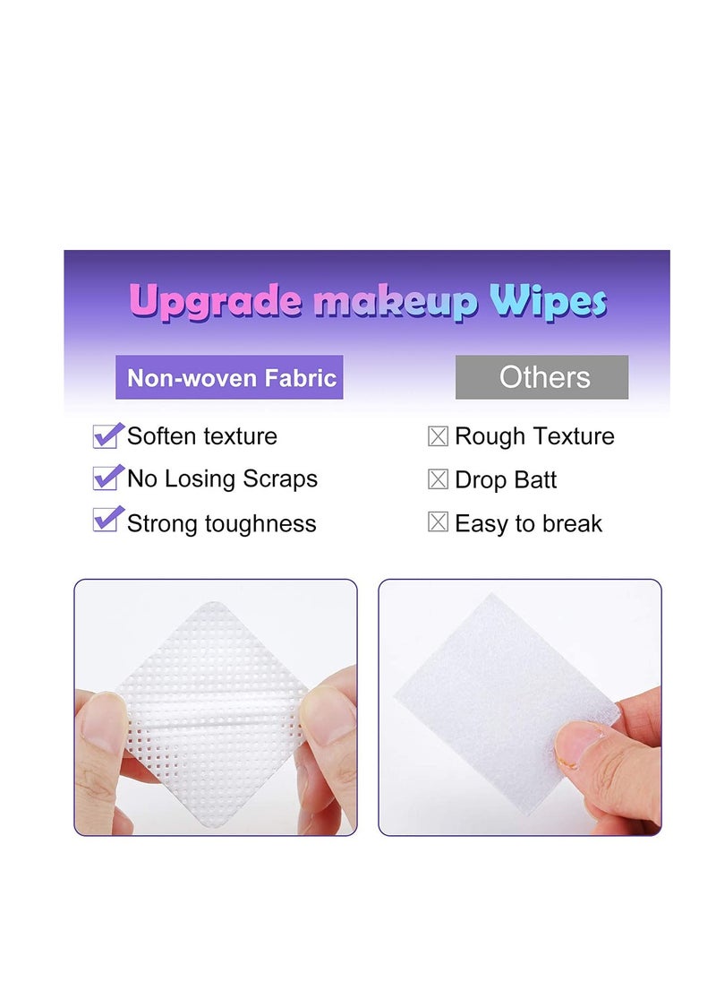 400 Pieces Eyelash Glue Eyelash Extension Glue Wipes Eyelash Glue Cleaner Wiping Cloth Non woven Fabric Wipes Removal Tool for Eyelash Extension Glue and Nail Polish Bottle