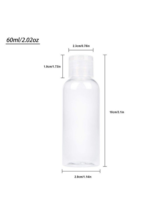 12 Pack Plastic Empty Bottles With Flip Cap For Shampoo, Lotions, Liquid Body Soap, Cream (2 Oz / 60 Ml)