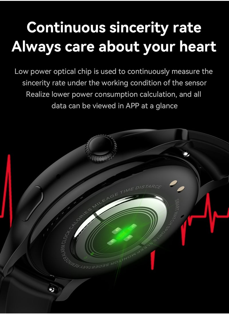 HK85 Smart Watch with Thin Body 1.43 Inch AMOLED High Definition Color Screen Full Health Monitoring for Men and Women Low Power Consumption