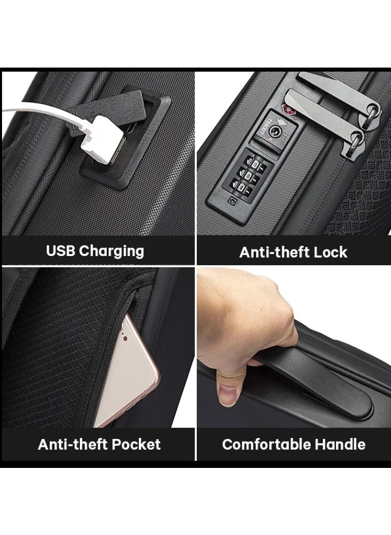 Modern laptop bag for laptop, iPad, mobile, power bank, Type-C and USB port, high quality 2024