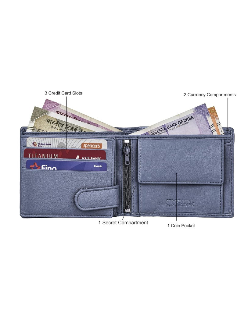 URBAN FOREST Oliver Pale Blue Leather Wallet for Men