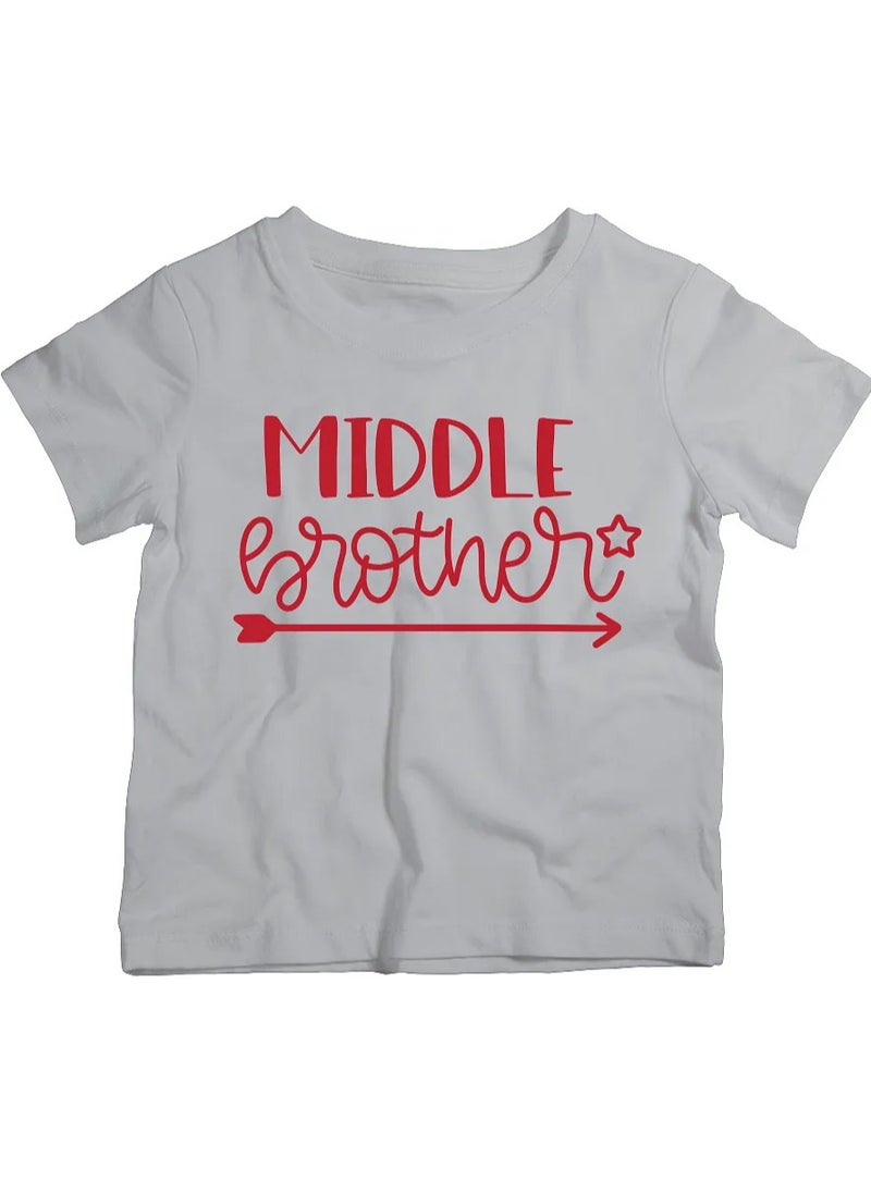 Twinkle Hands Middle Brother T-Shirt - Grey