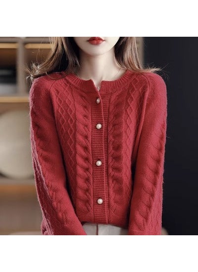 2024 Early Autumn Lazy Chic Cardigan 2298 Diamond Red