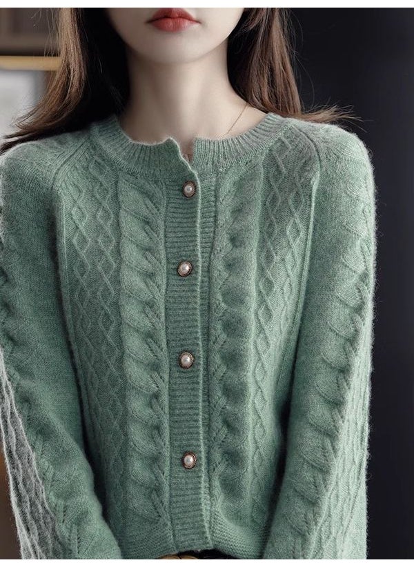 2024 Early Autumn Lazy Chic Cardigan 2298 Green