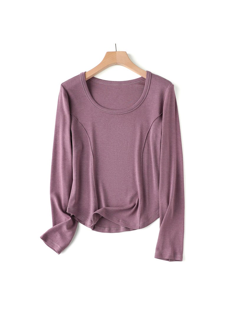 5A Grade Slimming Wool Base Layer Top Cardamom purple