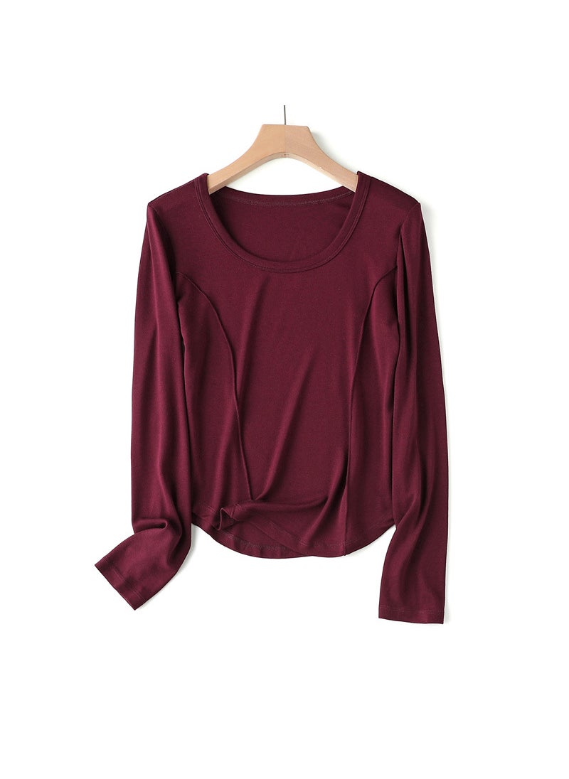 5A Grade Slimming Wool Base Layer Top Lizi Red