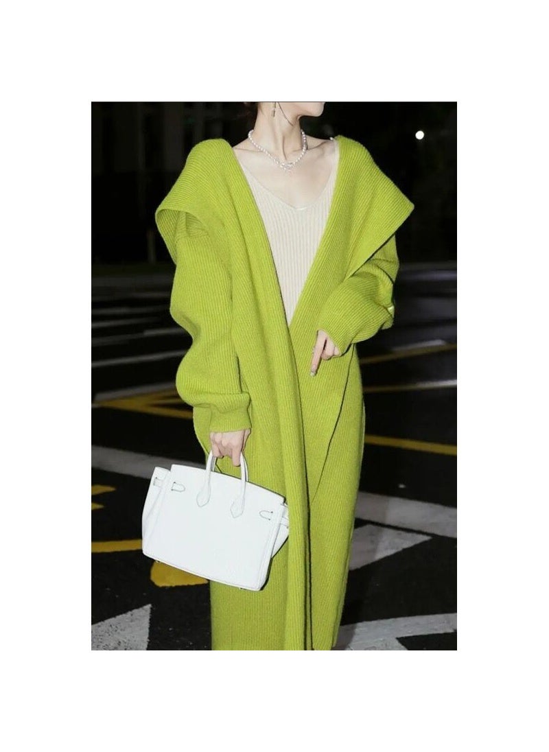 Korean Oversize Lazy Cardigan Sweater Autumn Winter Green