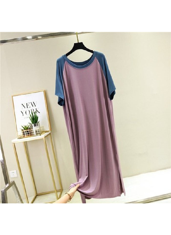 Summer V-Neck Plus-Size Casual Dress Light gray