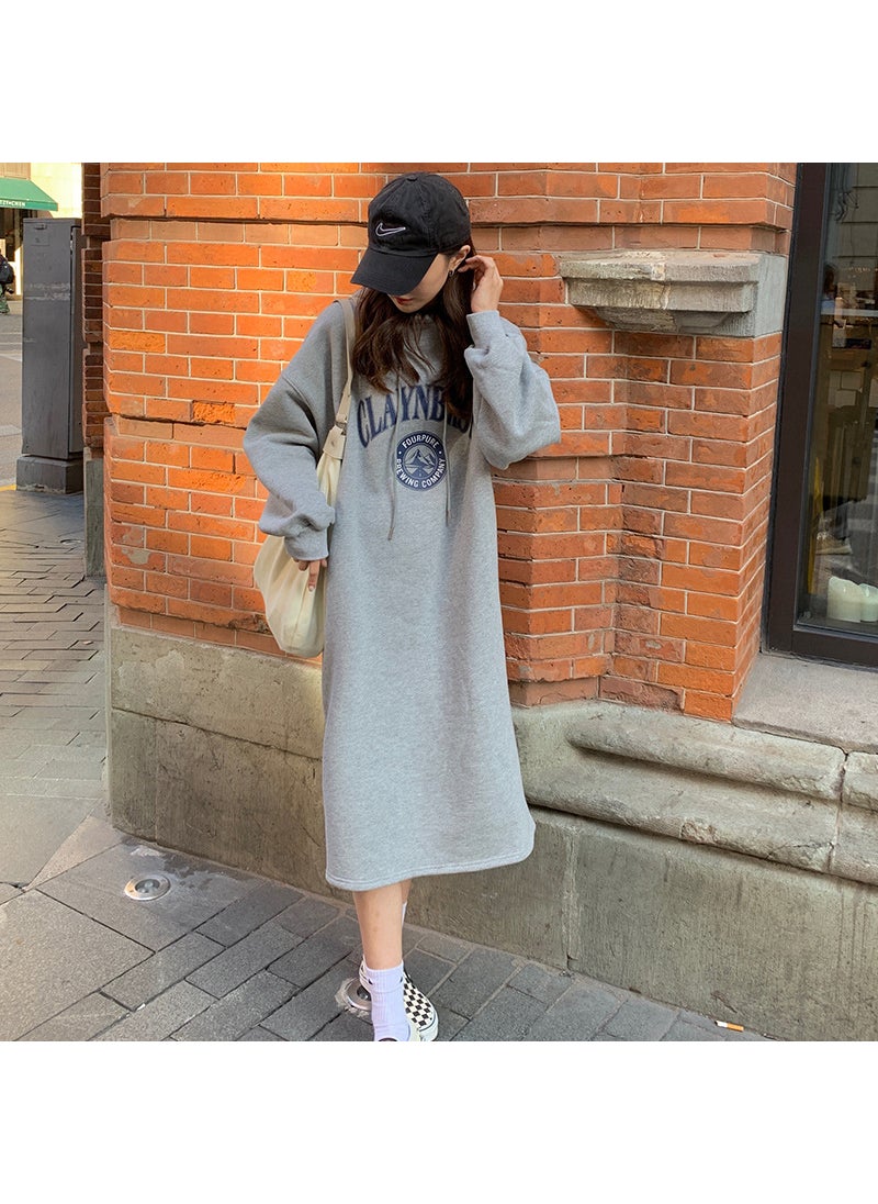 Harajuku Style Striped Sweater Dress Womens Winter Oversized Dark blue