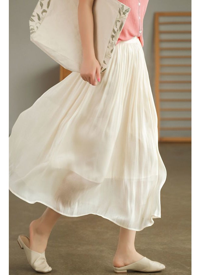 2023 Summer Luxury Sheer Skirt High-End Slim Cut Champagne