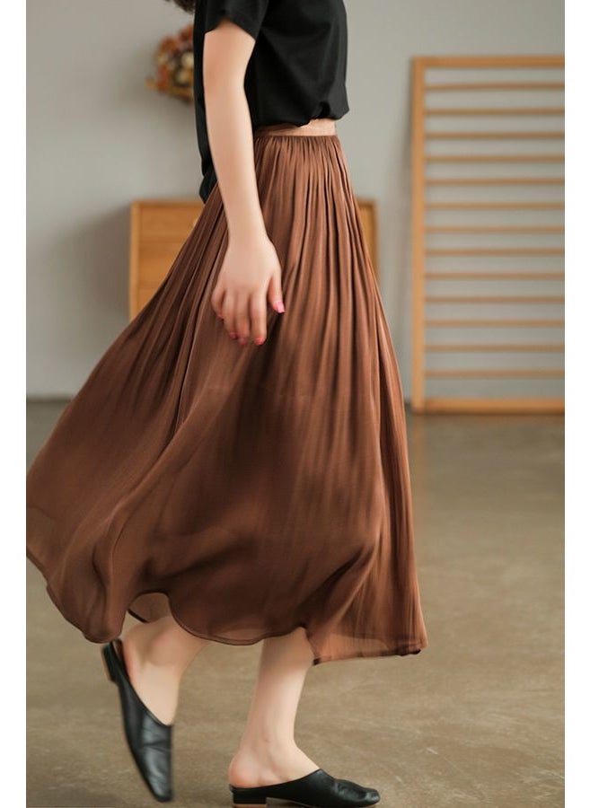 2023 Summer Luxury Sheer Skirt High-End Slim Cut Champagne