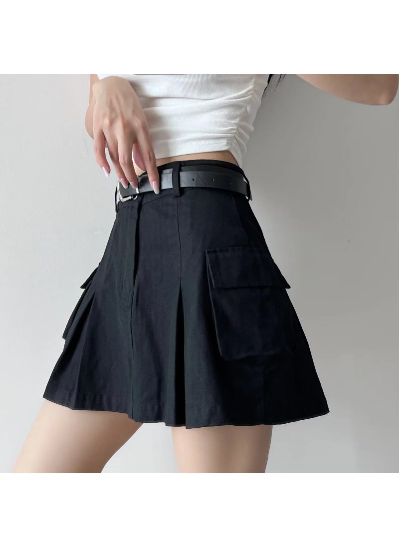 Pleated Skirt Anti-Exposure Sweet Age-Reducing Womens Mini Gray