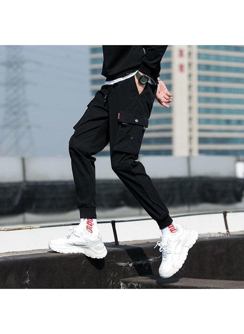 Mens Winter Fleece Casual Jogger Sweatpants Velvet Black