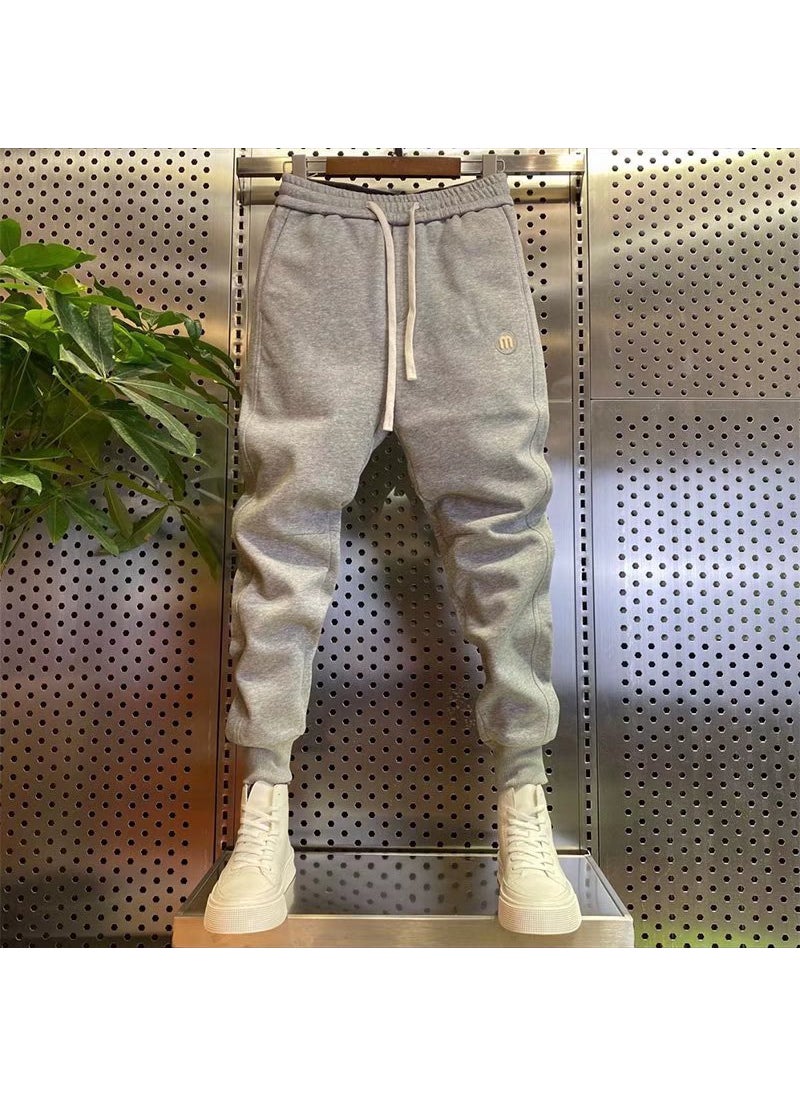 Mens Casual Pants Slim Fit Joggers Autumn Winter Grey