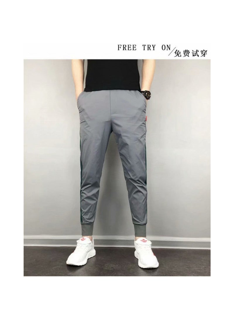 2023 Spring Mens Slim Joggers Korean Style Grey