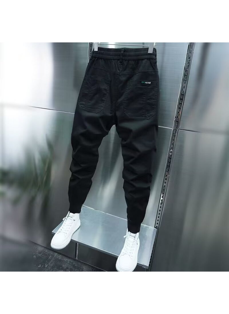 Spring Autumn Mens Slim Joggers Gray