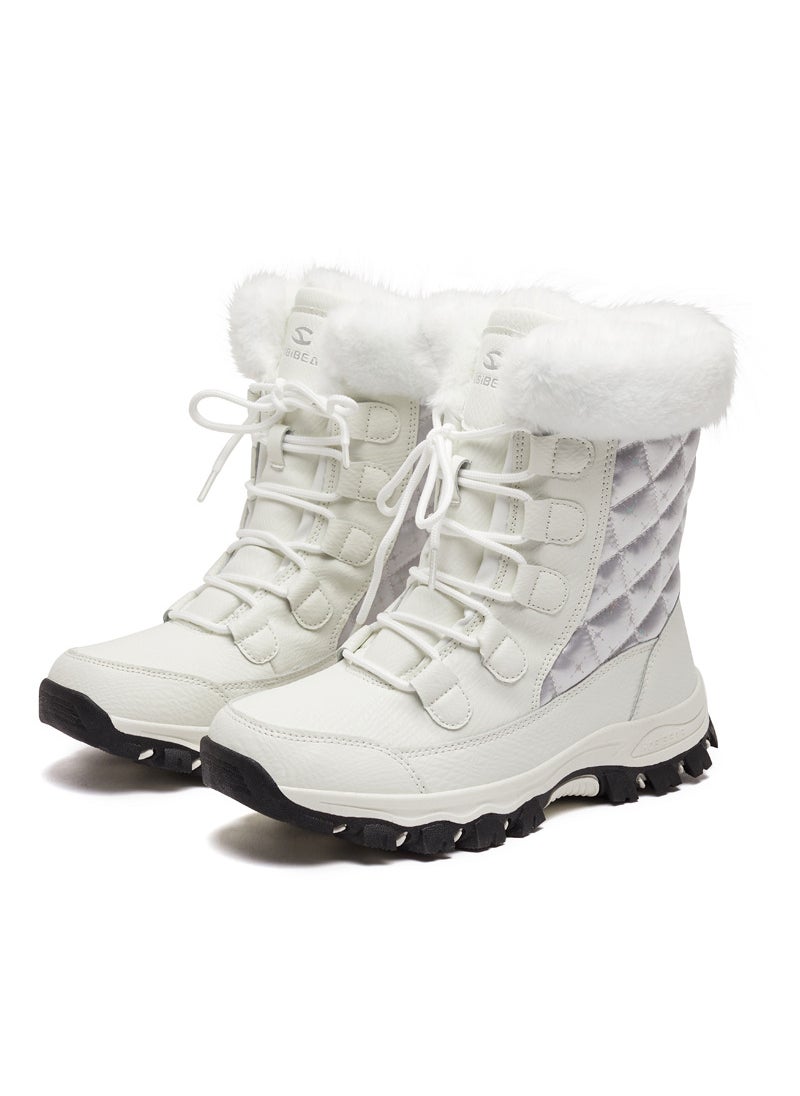 Winter Plush Snow Boots for Women White AW3778