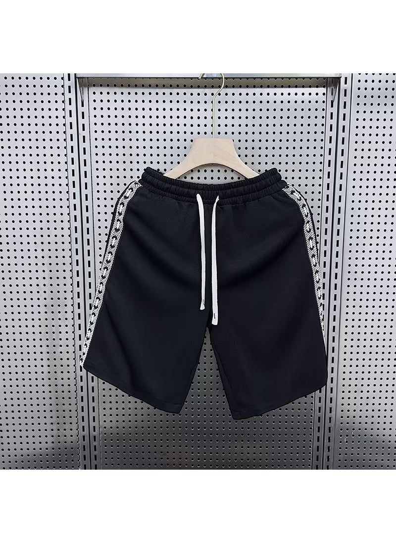 2023 Mens Casual Shorts Summer Thin Loose Fit Black