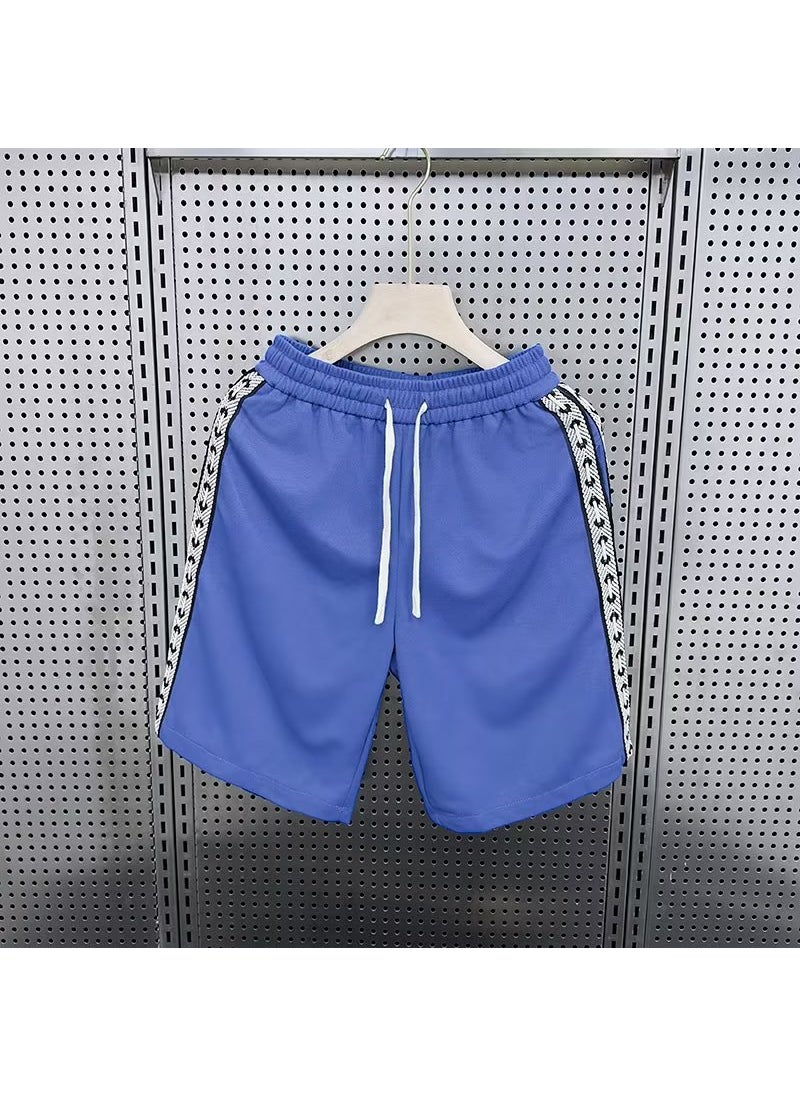 2023 Mens Casual Shorts Summer Thin Loose Fit Blue